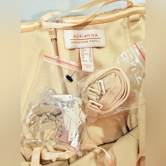 Adrianna Papell Gold Sequin Strapless Mini Dress NWOT, Straps Included - Picture 5 of 8